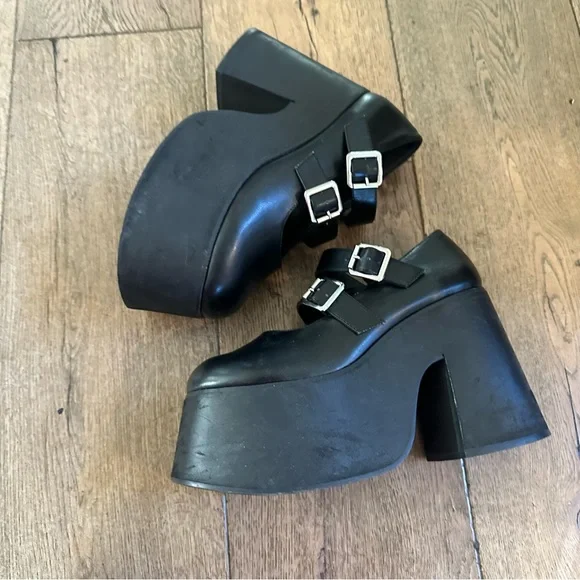 dELiA*s by Dolls Kill talk Of The Town black extreme platform Mary Janes women 8 - Picture 6 of 11